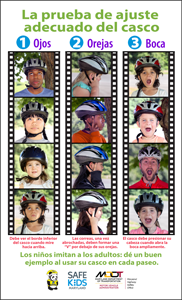 Helmet Fit Test Poster - Spanish version